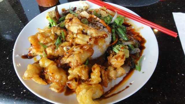 Orange Chicken and Basil Eggplant Sauté